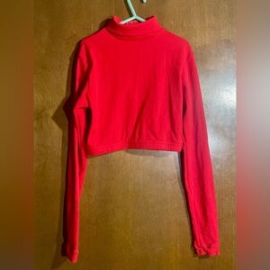 Red Long Sleeve Cheer/Dance Crop Top